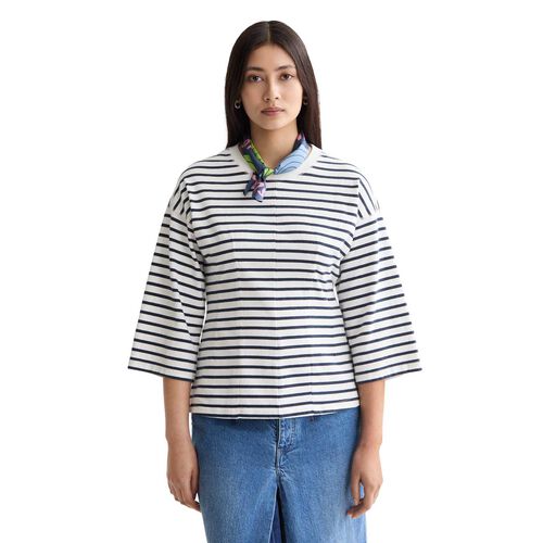 Scotch & Soda Washed Striped Breton Tee With Shaping Details